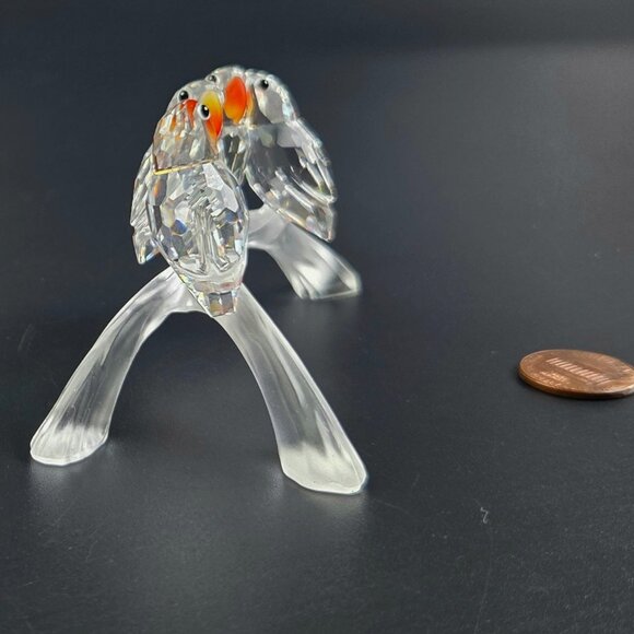 Vintage Swarovski “Feathered Beauties” Baby Lovebirds Figurine — No Box - Picture 7 of 11